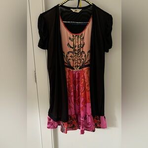 Cute summer party dress with light jacket attached